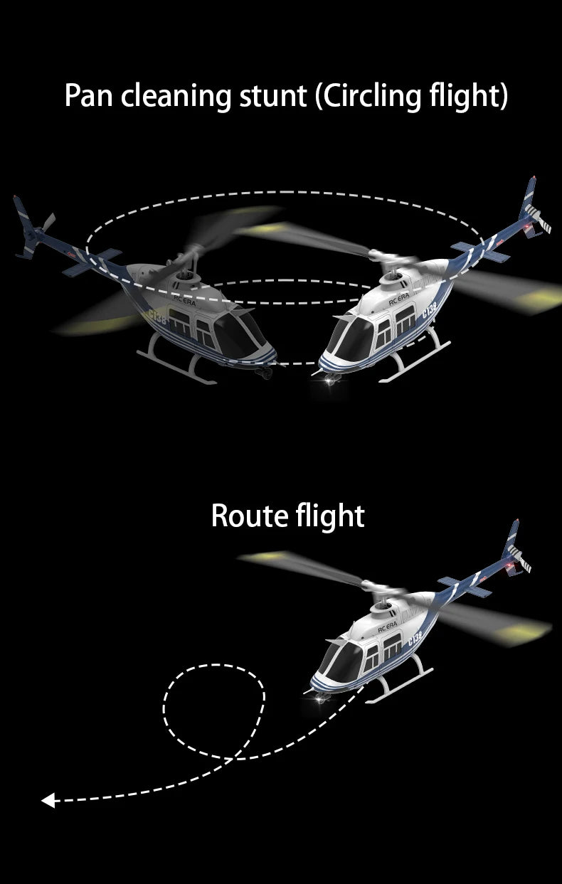 RC ERA C138 RC Helicopter Bell-206 6CH 6-axis Gyro Remote Control RTF Aircraft
