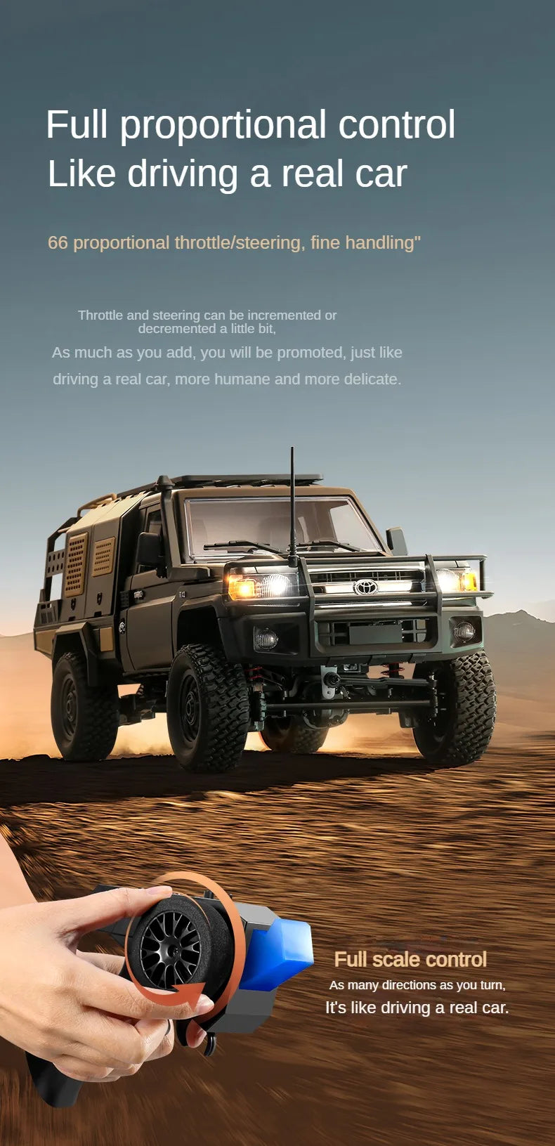 MN82S 1:12 Full Scale RTR Car Toy 2.4G 4WD Off-Road Remote Control Car Truck