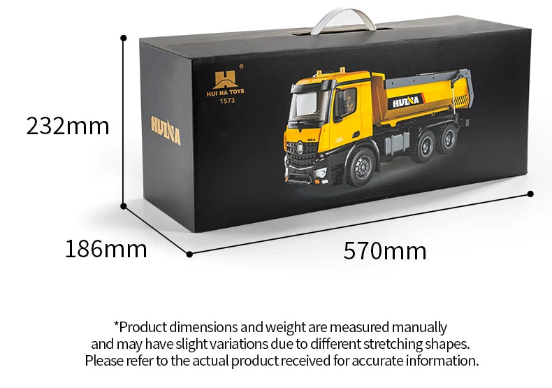 RC Truck Huina 1573 Metal dump truck with lights and sounds and Battery