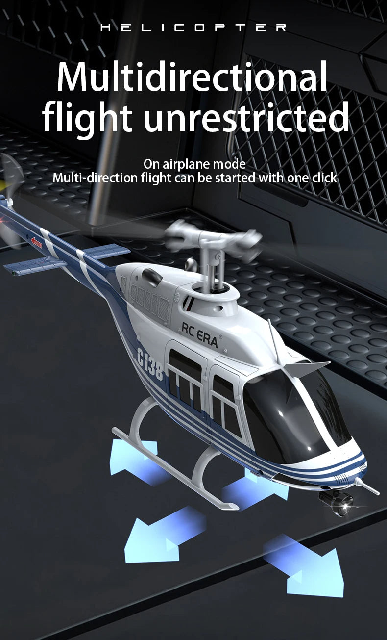 RC ERA C138 RC Helicopter Bell-206 6CH 6-axis Gyro Remote Control RTF Aircraft
