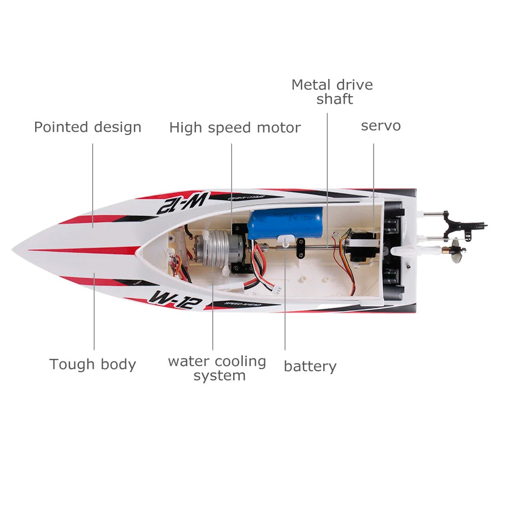 WLtoys WL912-A RC Boat 2.4Ghz 35KM/H Brushed High Speed Racing Boat 2200