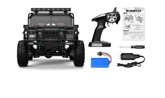 JJRC Q121 Hummer H1 1:12 4WD RC Crawler Truck Car 2.4GHz LED Lights IPX4 RTF