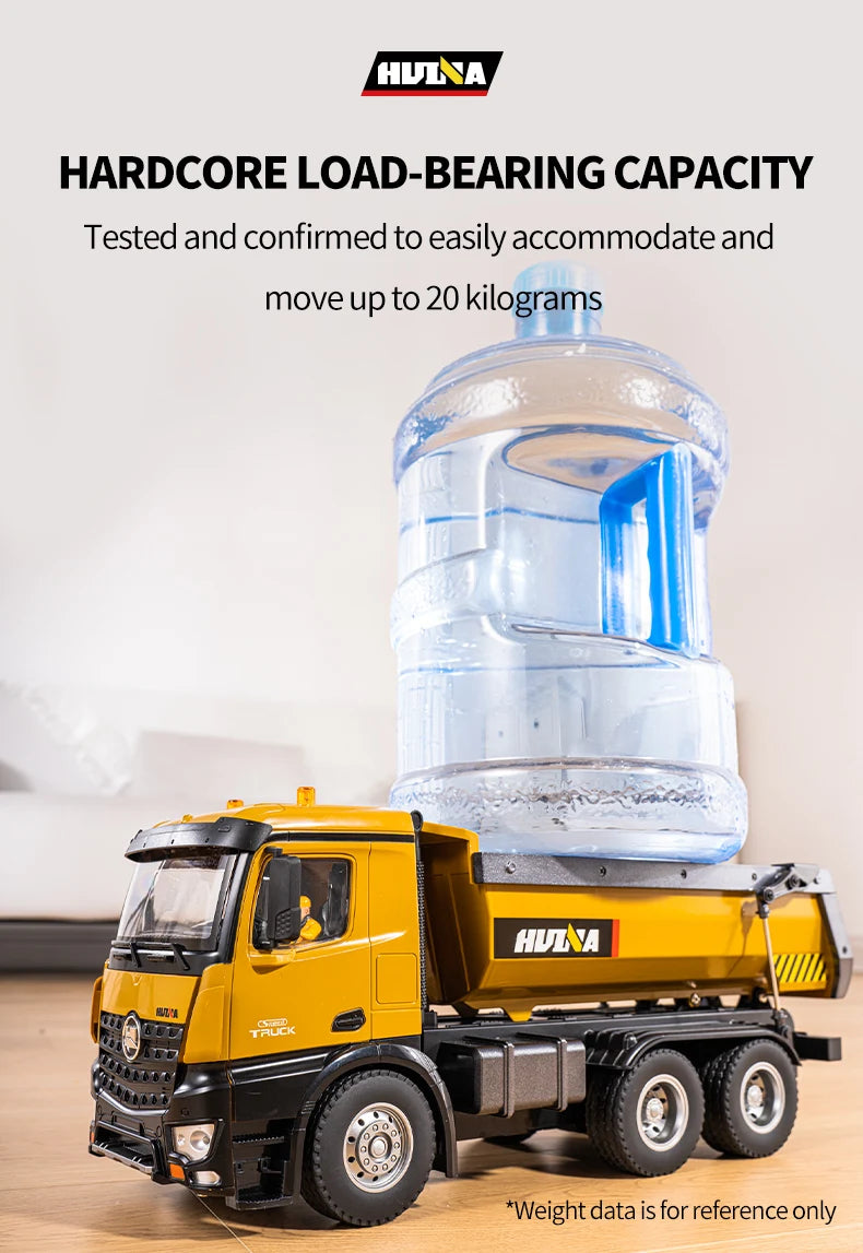 RC Truck Huina 1573 Metal dump truck with lights and sounds and Battery