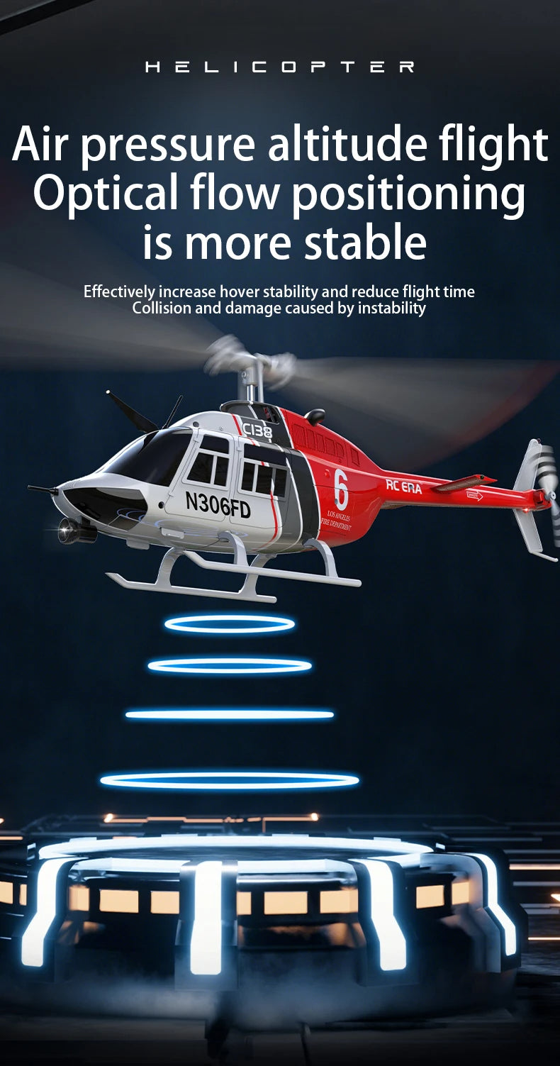 RC ERA C138 RC Helicopter Bell-206 6CH 6-axis Gyro Remote Control RTF Aircraft