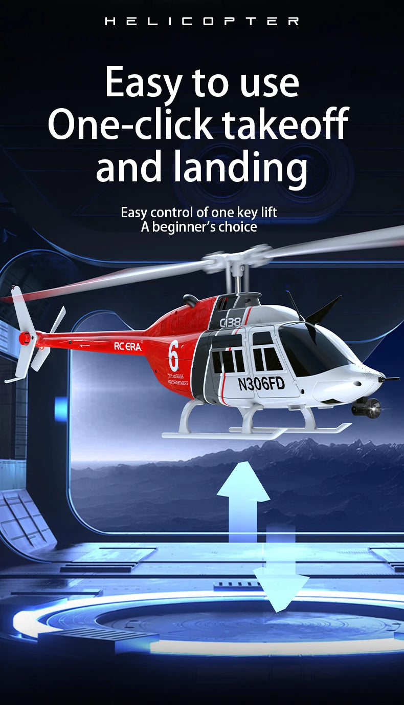 RC ERA C138 RC Helicopter Bell-206 6CH 6-axis Gyro Remote Control RTF Aircraft
