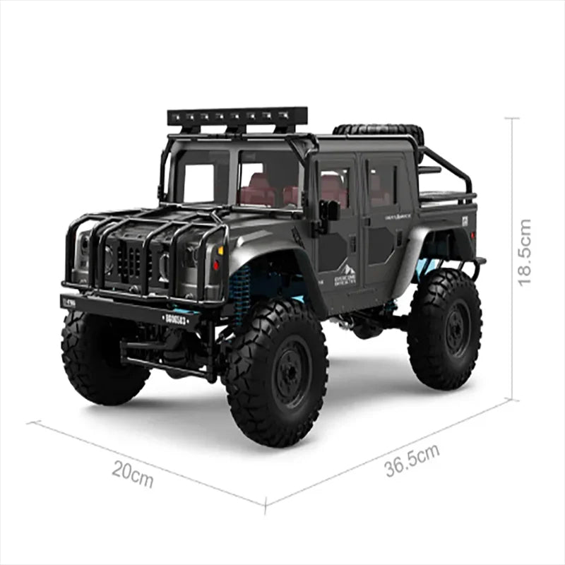 JJRC Q121 Hummer H1 1:12 4WD RC Crawler Truck Car 2.4GHz LED Lights IPX4 RTF