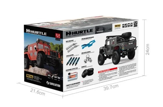 JJRC Q121 Hummer H1 1:12 4WD RC Crawler Truck Car 2.4GHz LED Lights IPX4 RTF