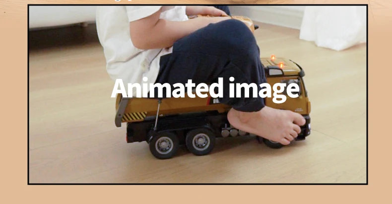 RC Truck Huina 1573 Metal dump truck with lights and sounds and Battery