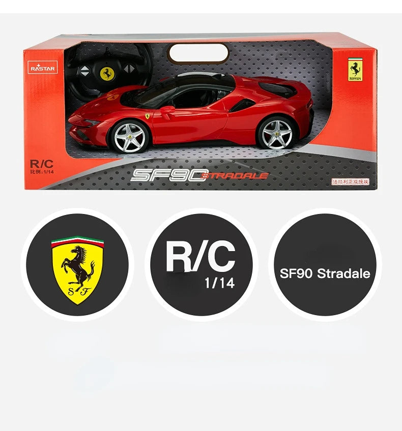 Rastar RC 1:14 Ferrari SF90 Stradale Kids Remote Control Toy Car - Red