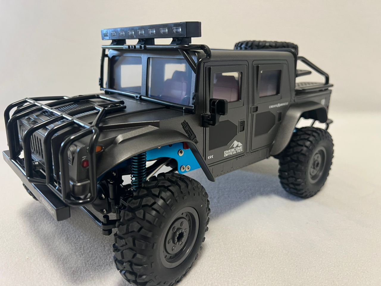 JJRC Q121 Hummer H1 1:12 4WD RC Crawler Truck Car 2.4GHz LED Lights IPX4 RTF