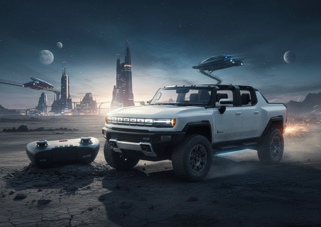 Rastar RC GMC Hummer EV Kids Remote Children Toy Car 4W Rotation 1:14 Scale