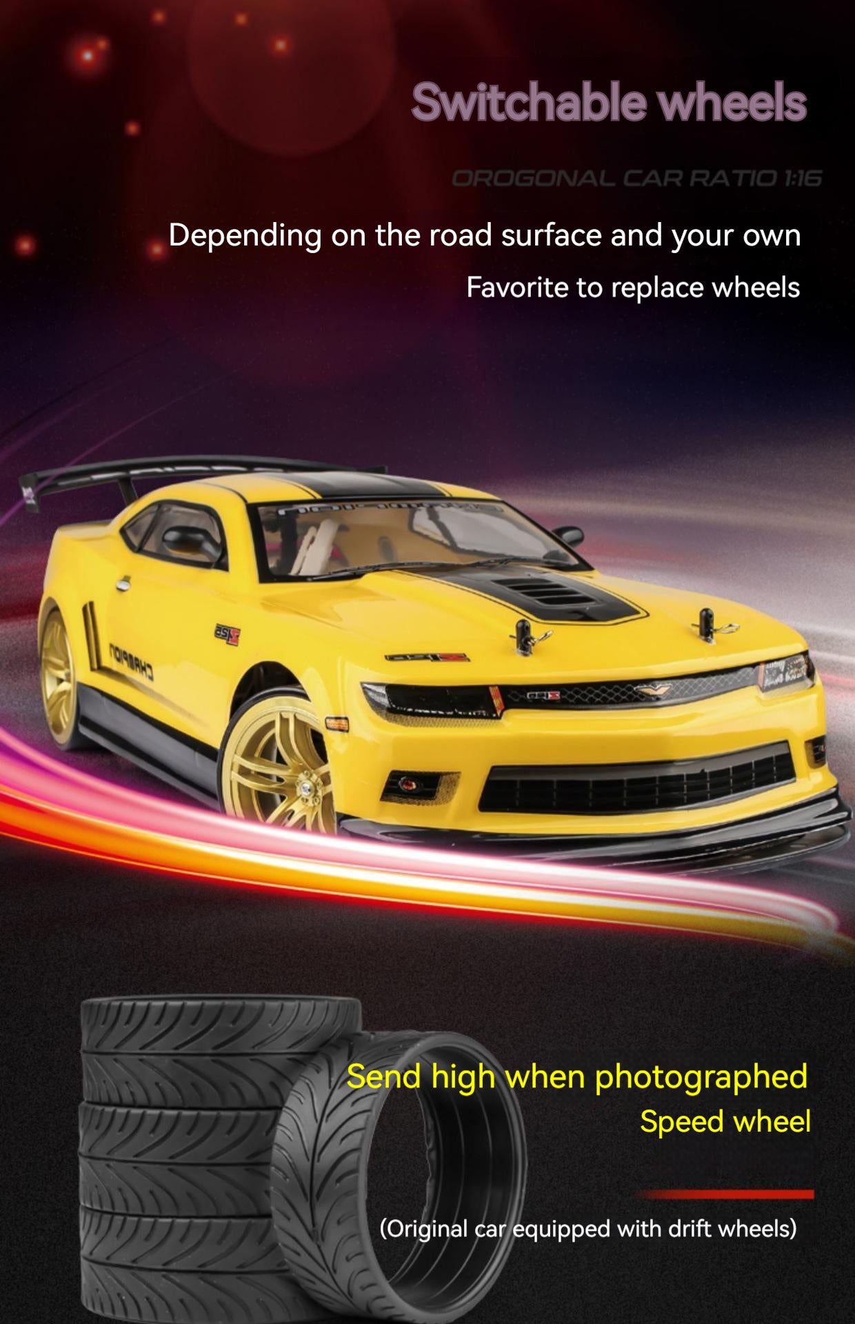 RC Drift Car 1:10 4WD 70Km/H Off-Road Racing Anti-Collision 4x4 Large Speed