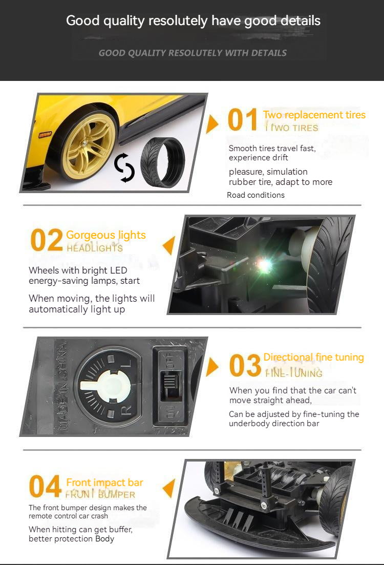 RC Drift Car 1:10 4WD 70Km/H Off-Road Racing Anti-Collision 4x4 Large Speed